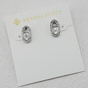 Kendra Scott Oval Clear Glass Stud Earrings
